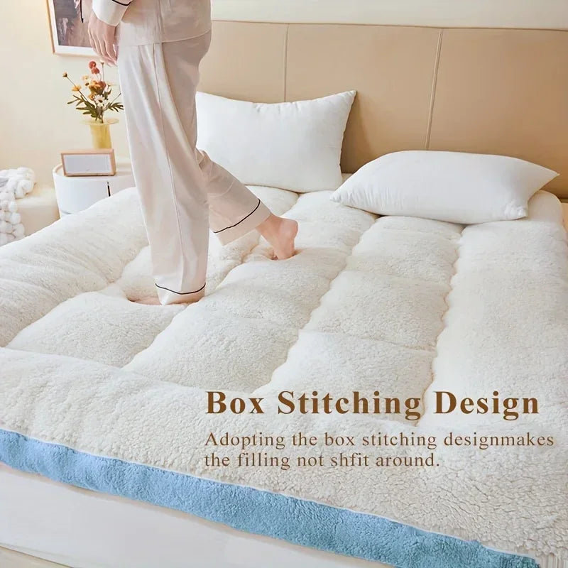 Drowzi™ Plush Lambswool Mattress Topper — Cozy Cushion for Chilly Nights